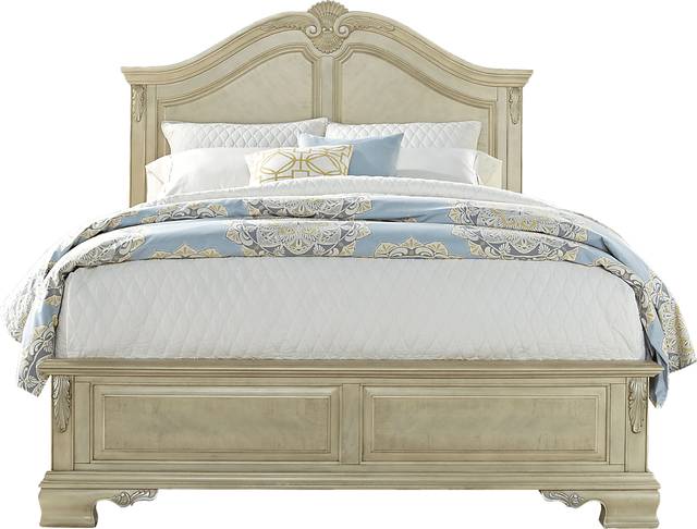 Cortinella Cream 7 Pc King Panel Bedroom - Thumbnail - Image 3