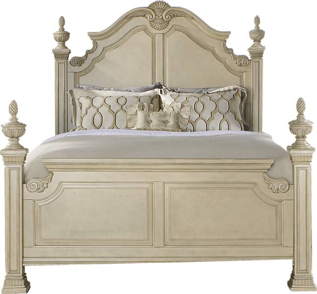 Cortinella Cream 7 Pc King Poster Bedroom - Thumbnail - Image 3