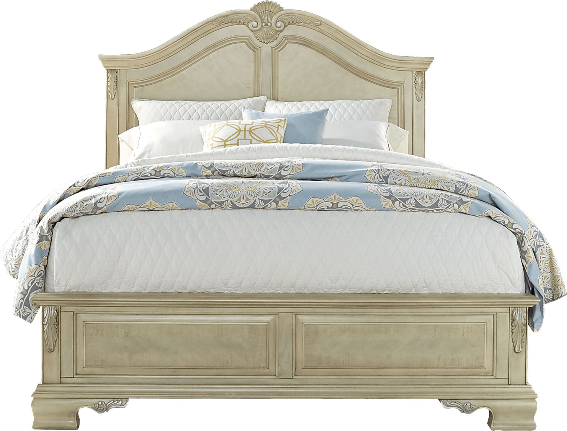 Cortinella Cream 5 Pc Queen Panel Bedroom - Image 3