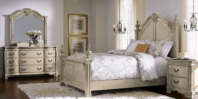 Cortinella Cream 5 Pc Queen Poster Bedroom - Thumbnail - Image 1
