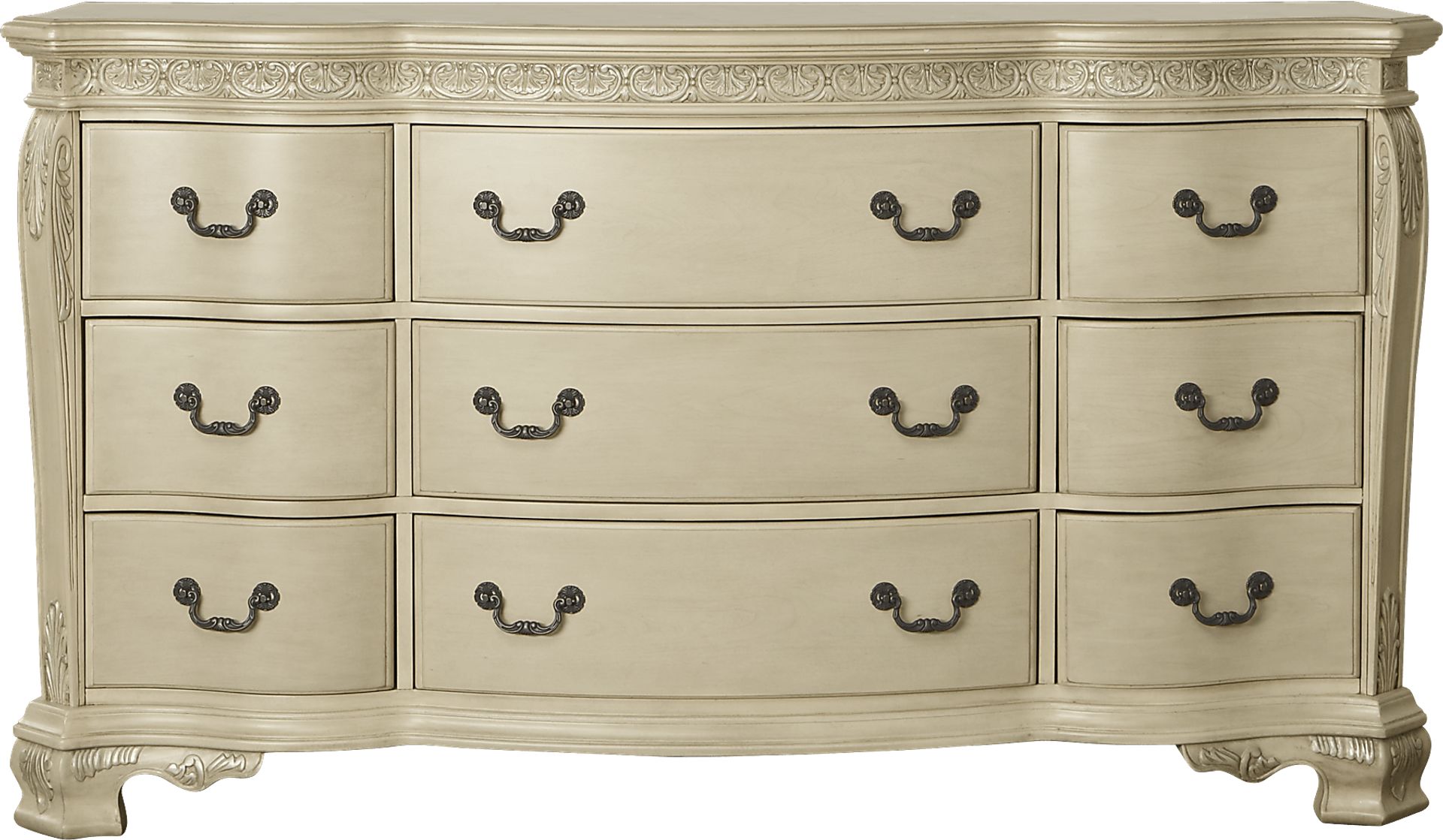 Cortinella Cream 5 Pc Queen Panel Bedroom - Image 4