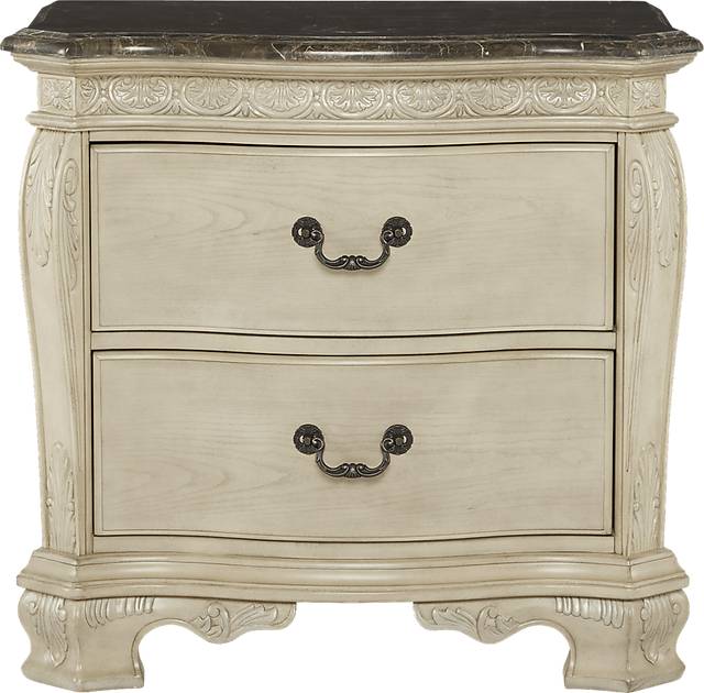 Cortinella Cream Marble Top Nightstand - Thumbnail - Image 1