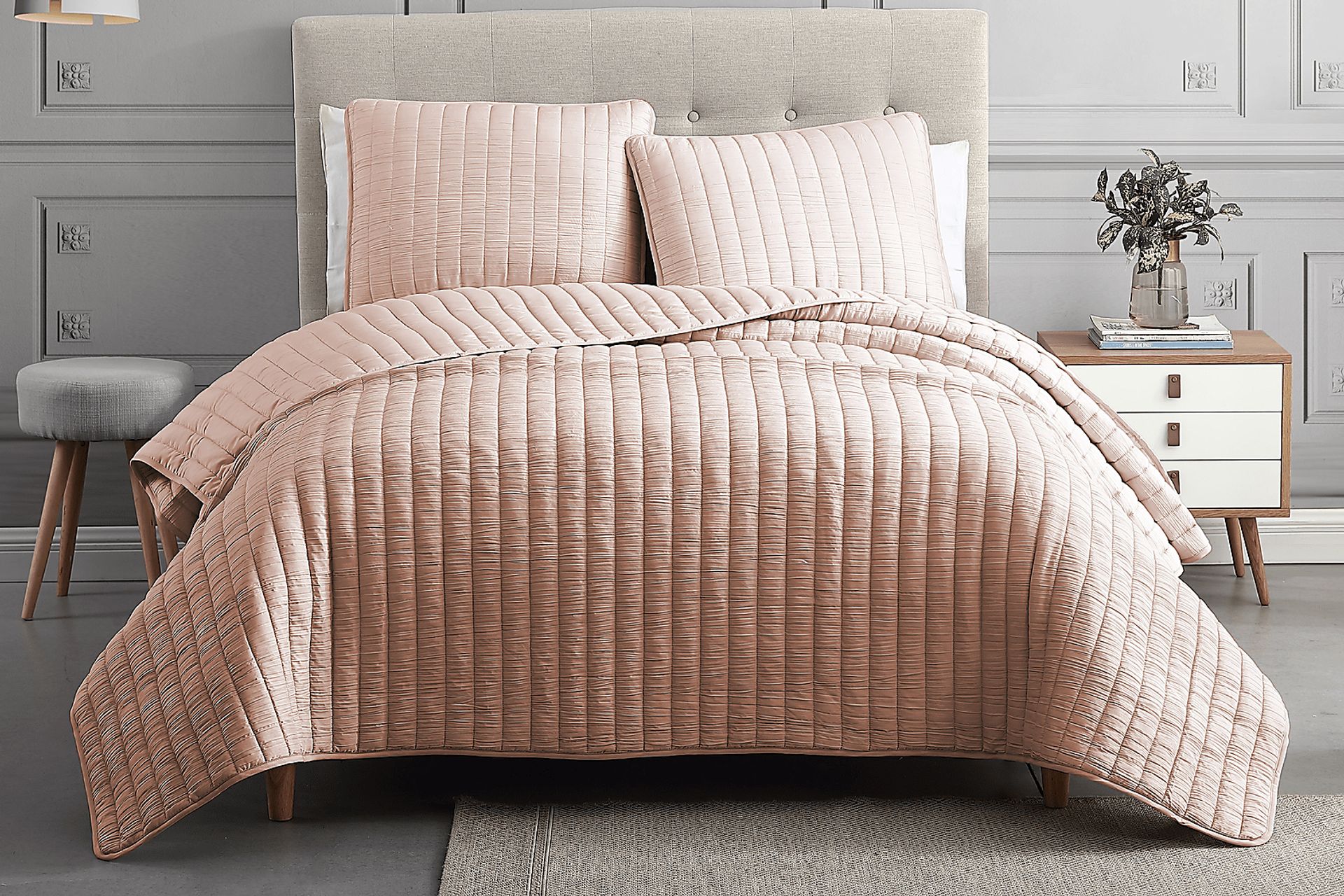 Corvair Blush 3 Pc Queen Coverlet Set - Image 1