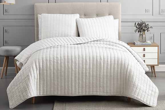 Corvair Ivory 3 Pc King Coverlet Set