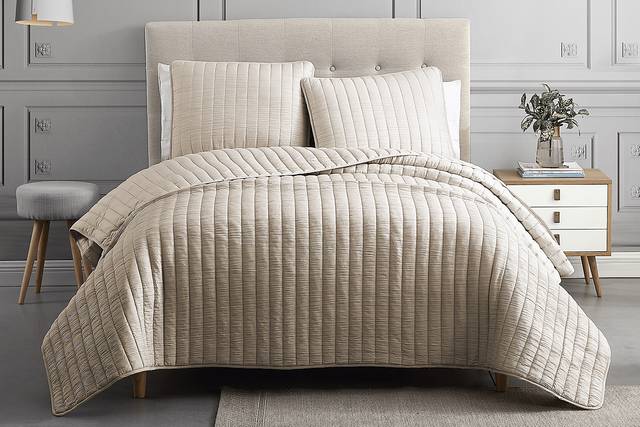 Corvair Tan 3 Pc Queen Coverlet Set - Thumbnail - Image 1