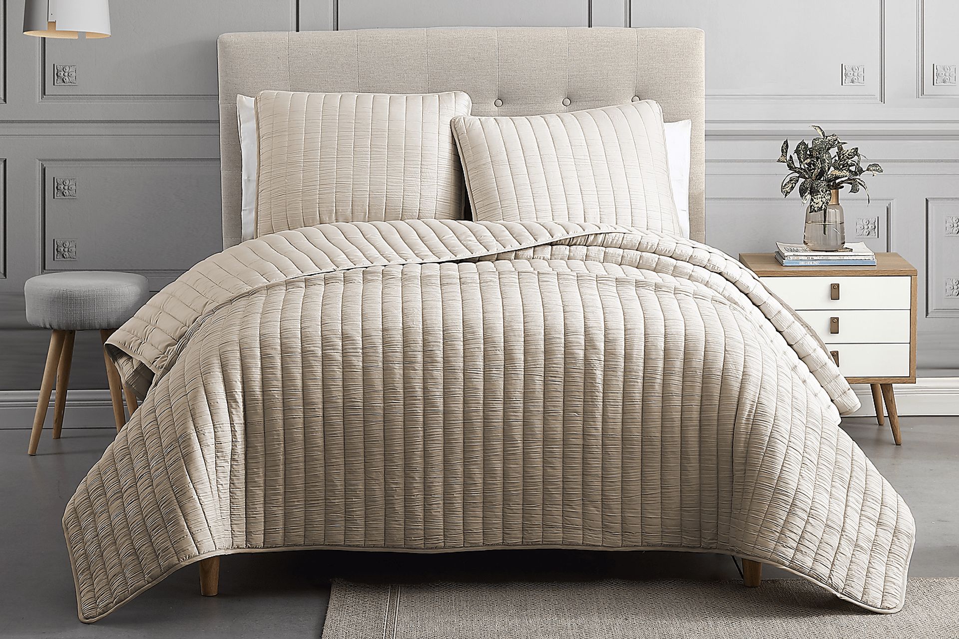 Corvair Tan 3 Pc Queen Coverlet Set - Image 1