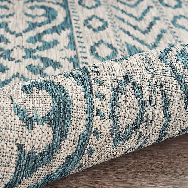Cosevain Blue/Gray 5' x 8' Indoor/Outdoor Rug - Thumbnail - Image 7