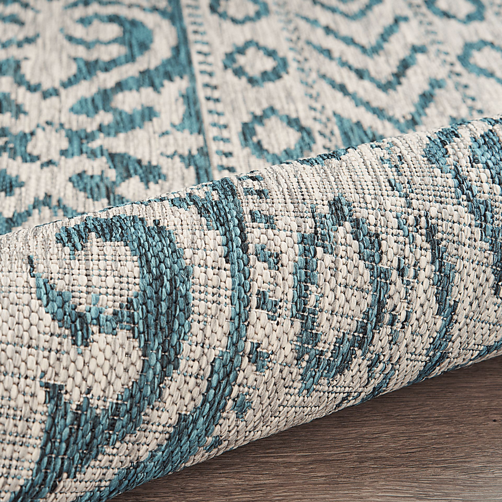 Cosevain Blue/Gray 5' x 8' Indoor/Outdoor Rug - Image 7