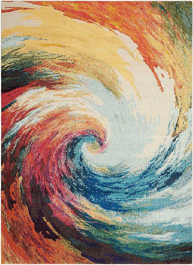 Cosmic Vortex Blue 5'3 x 7'3 Rug - Thumbnail - Image 1