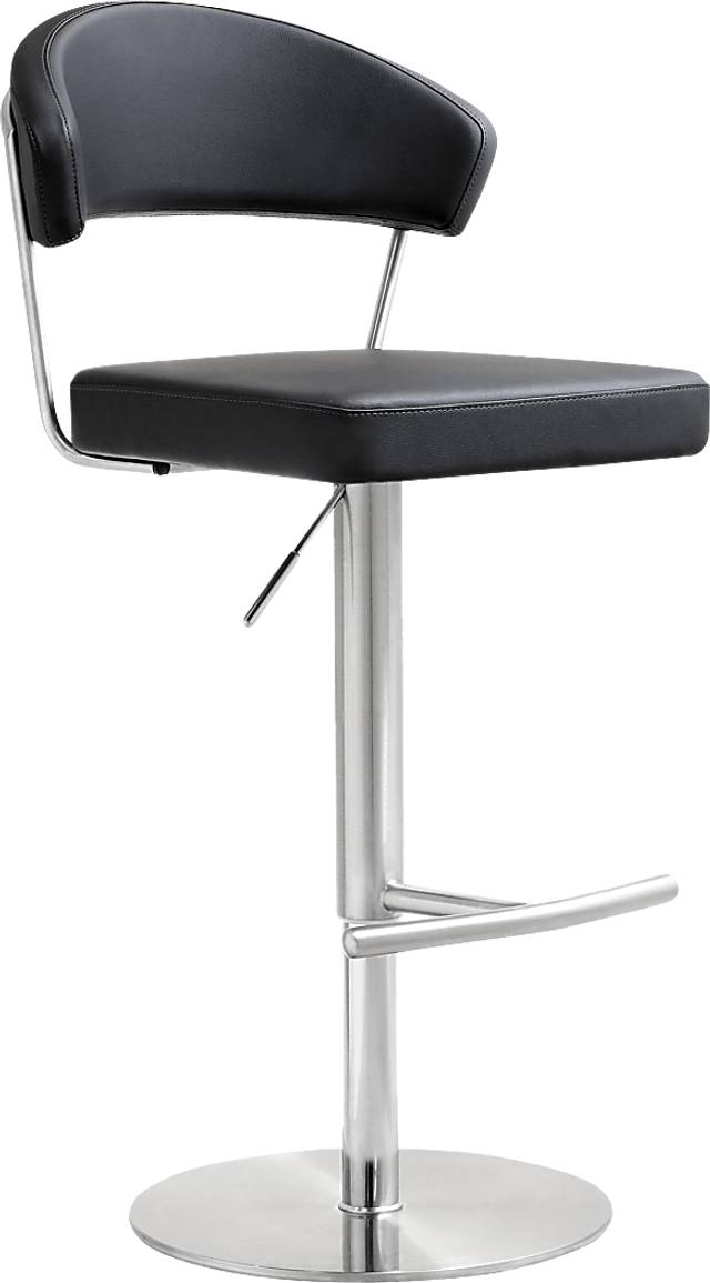 Cosmo Black Adjustable Swivel Barstool - Thumbnail - Image 1