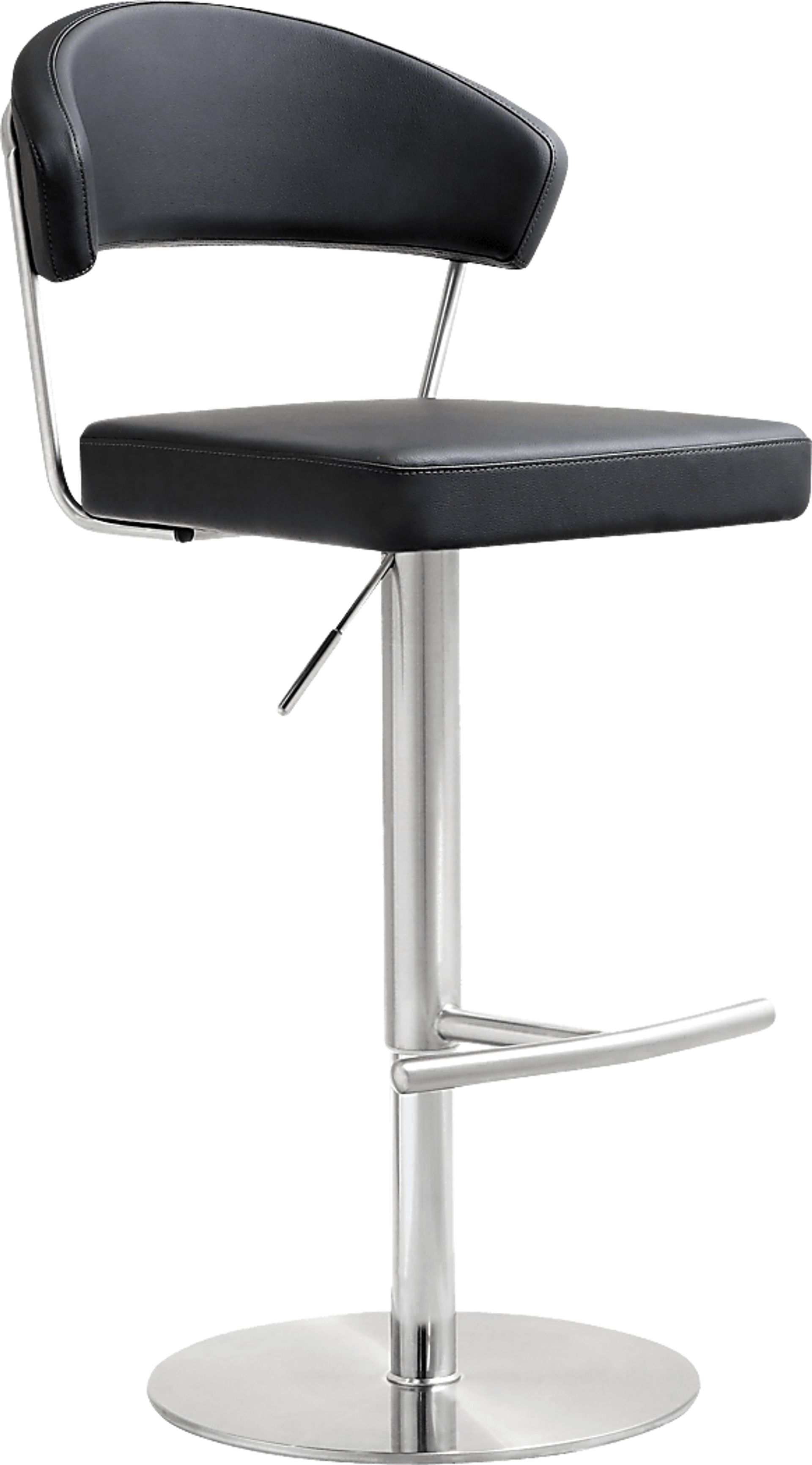 Cosmo Black Adjustable Swivel Barstool - Image 1
