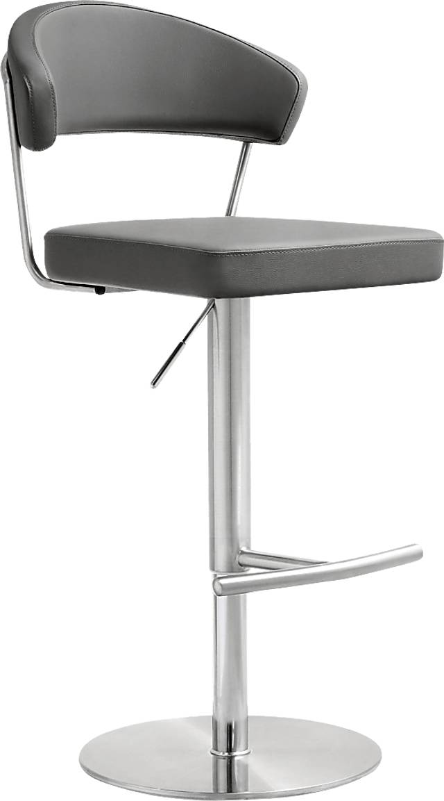 Cosmo Gray Adjustable Swivel Barstool - Thumbnail - Image 1