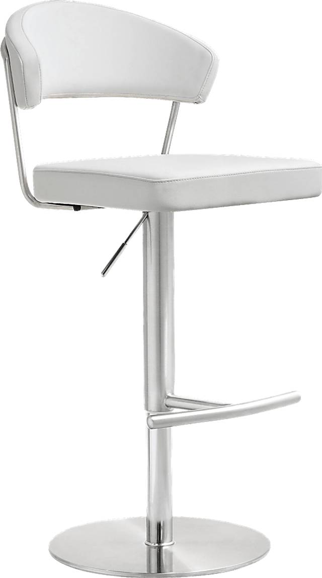 Cosmo White Adjustable Swivel Barstool - Thumbnail - Image 1