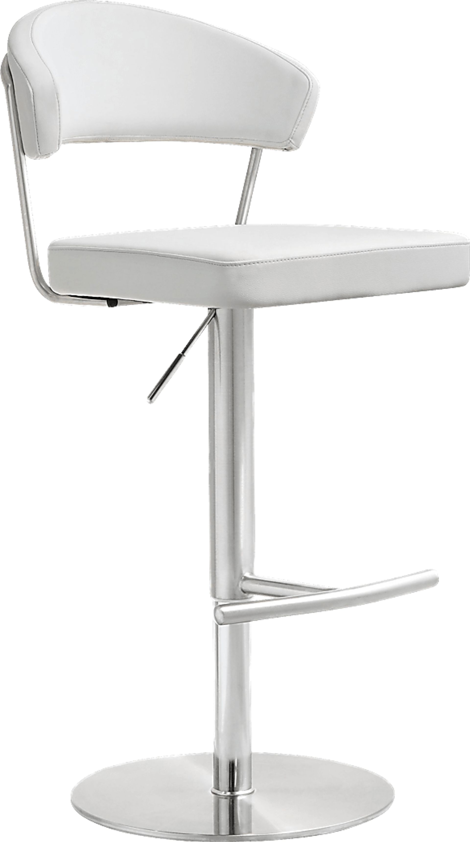 Cosmo White Adjustable Swivel Barstool - Image 1