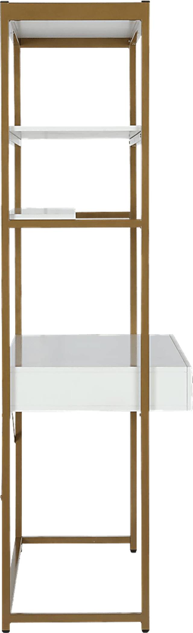 CosmoLiving Billie Metal Desk Etagere White and Gold - Thumbnail - Image 4