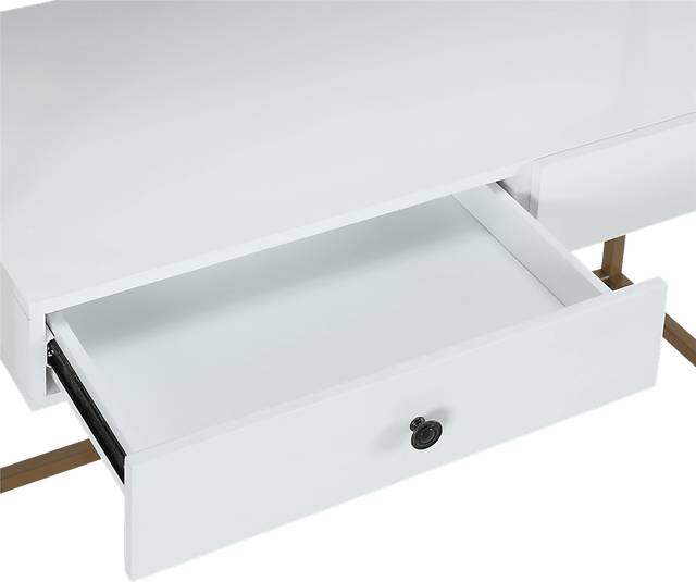 CosmoLiving Billie Metal Desk Etagere White and Gold - Thumbnail - Image 6