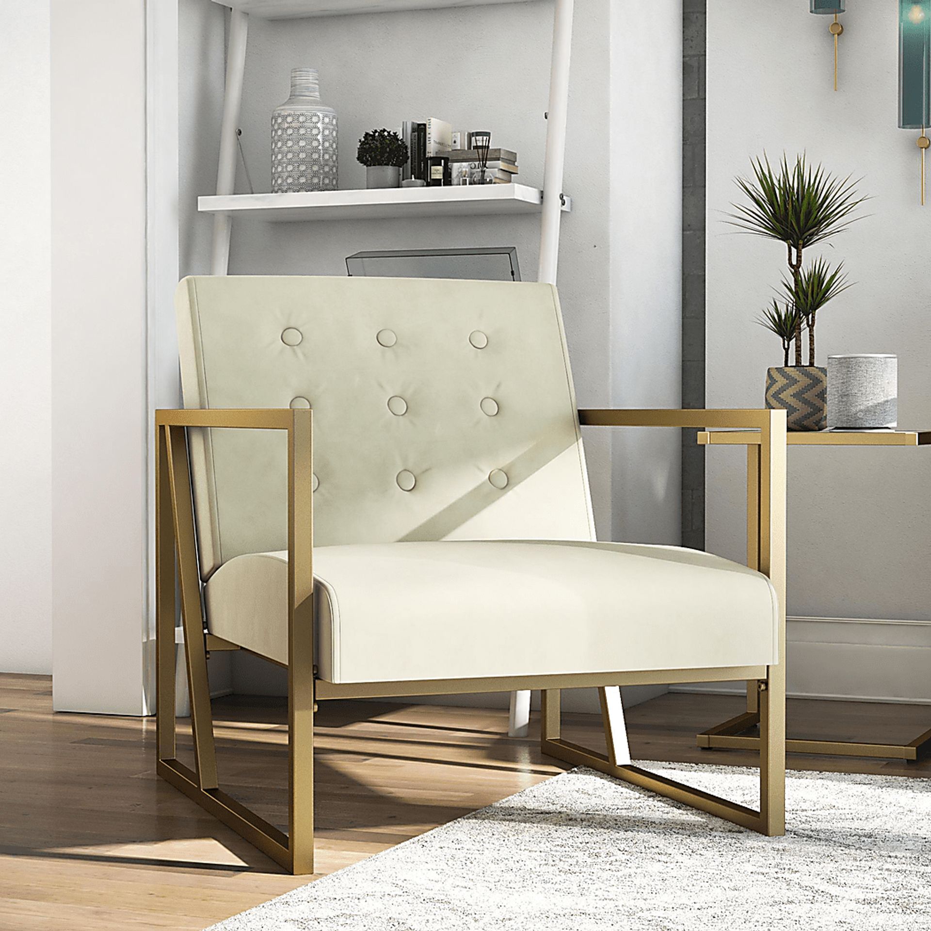 CosmoLiving Lexington Park Modern Chair Beige - Image 2