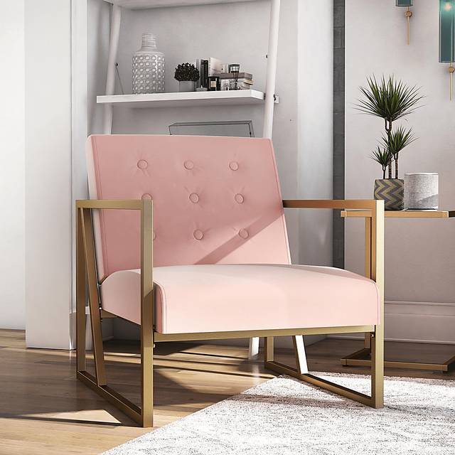 CosmoLiving Lexington Park Modern Chair Pink - Thumbnail - Image 2