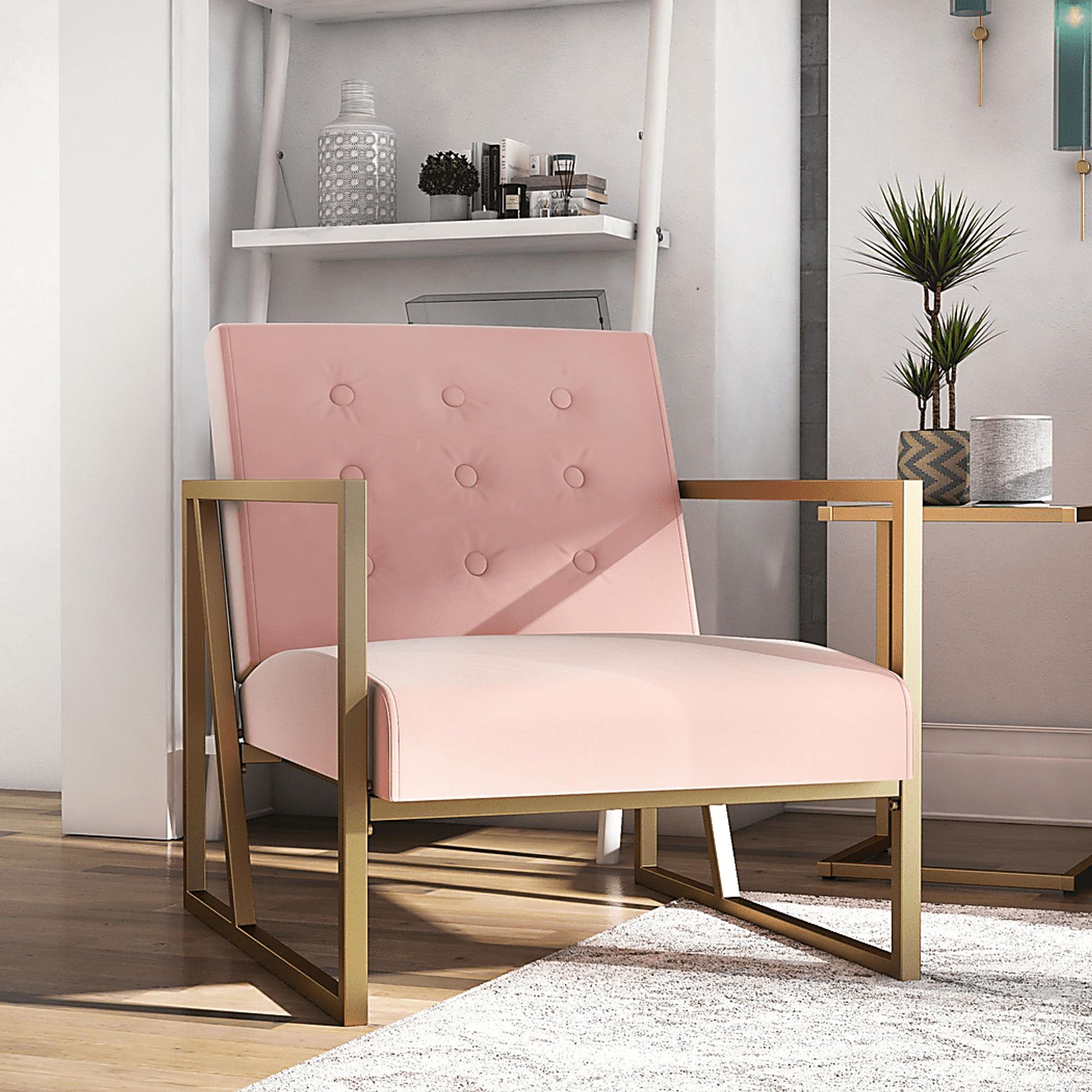 CosmoLiving Lexington Park Modern Chair Pink - Image 2
