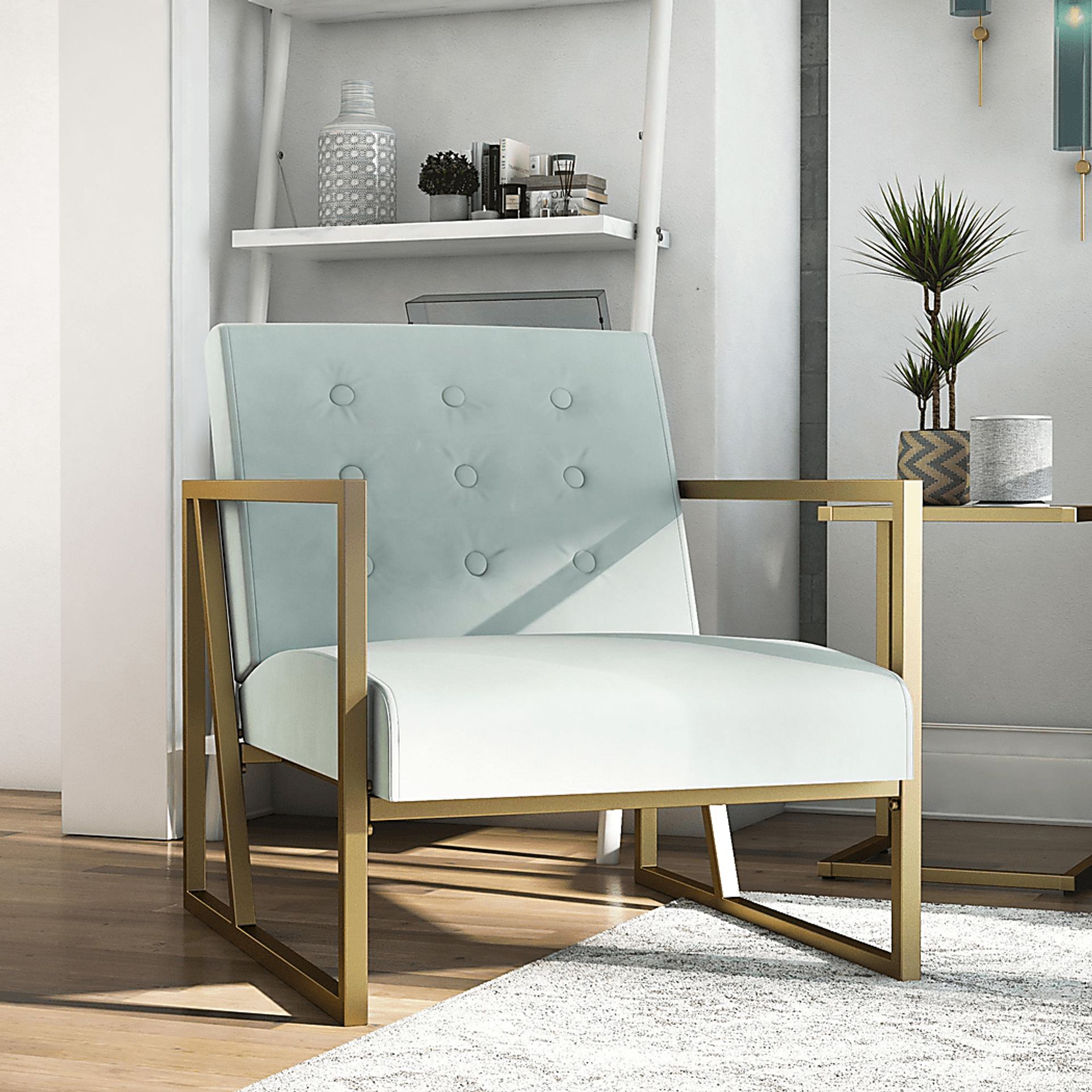 CosmoLiving Lexington Park Modern Chair Teal - Image 2