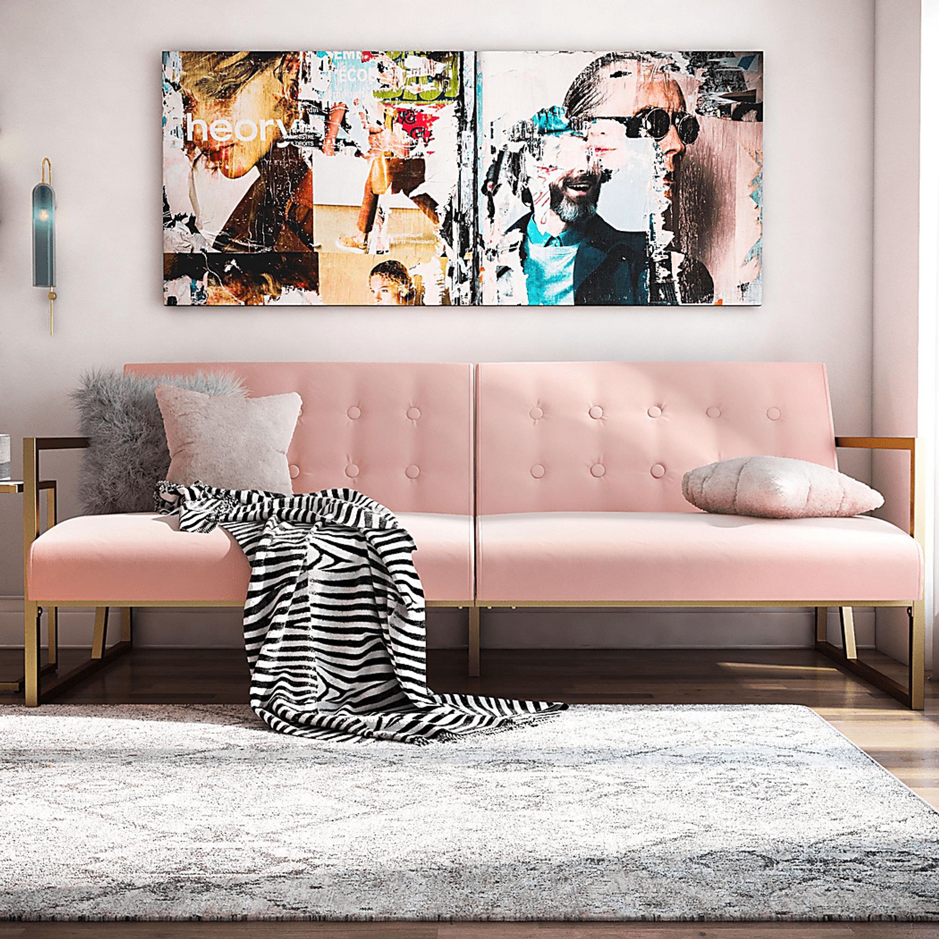 CosmoLiving Lexington Park Modern Pink Daybed - Image 2