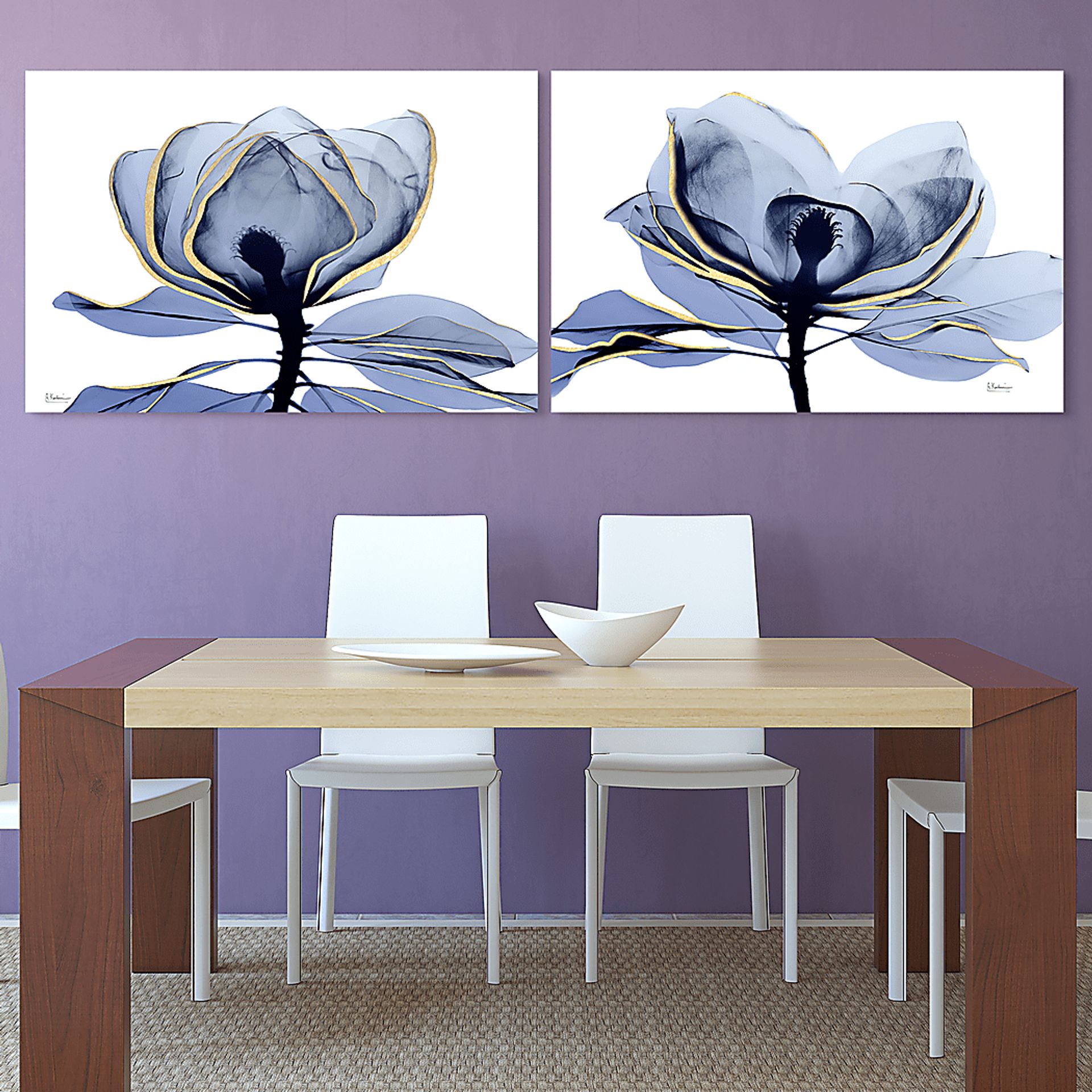 Costales Blue Artwork, Set of 2 - Image 2
