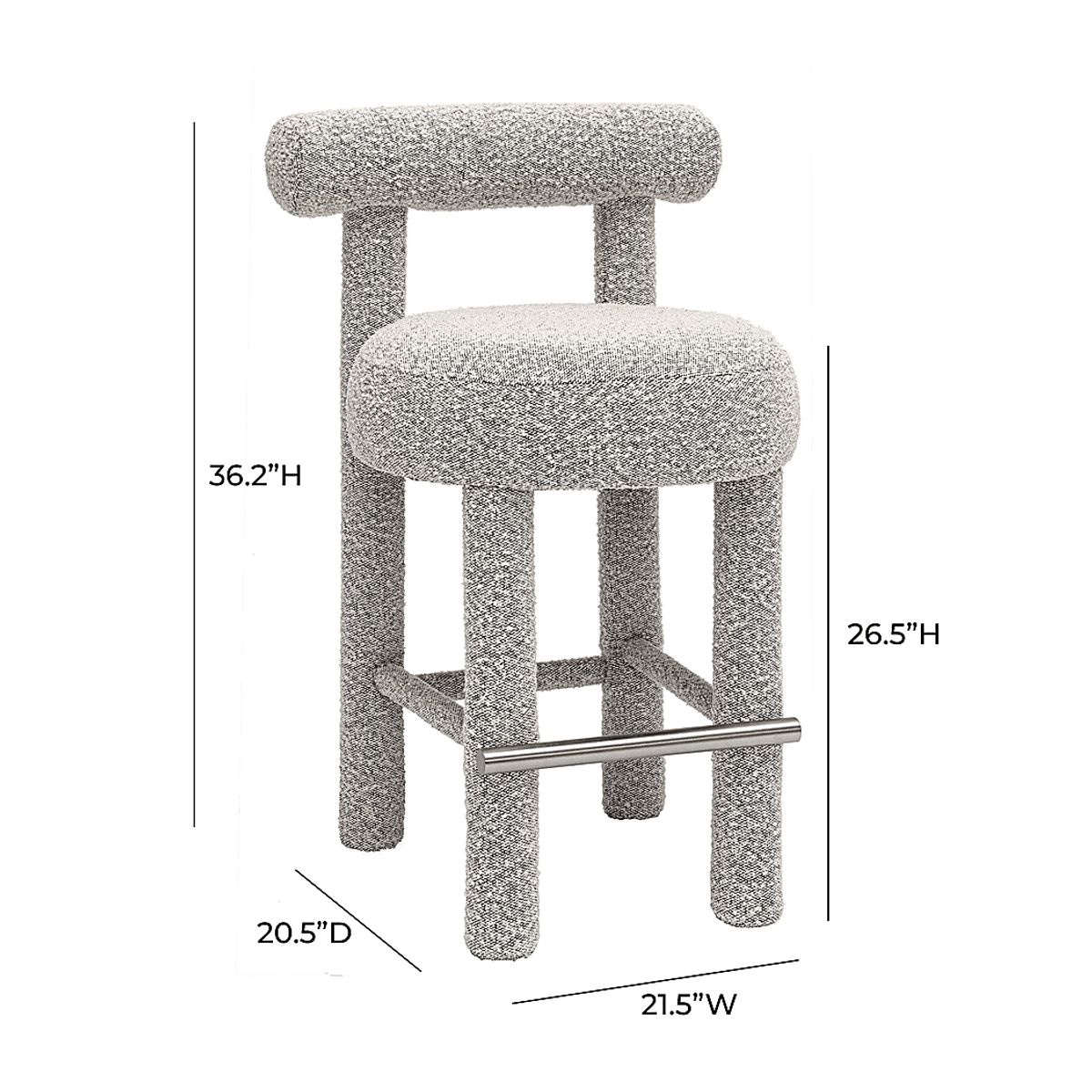 Costigan Black,White Polyester Fabric Counter Stool | Rooms to Go
