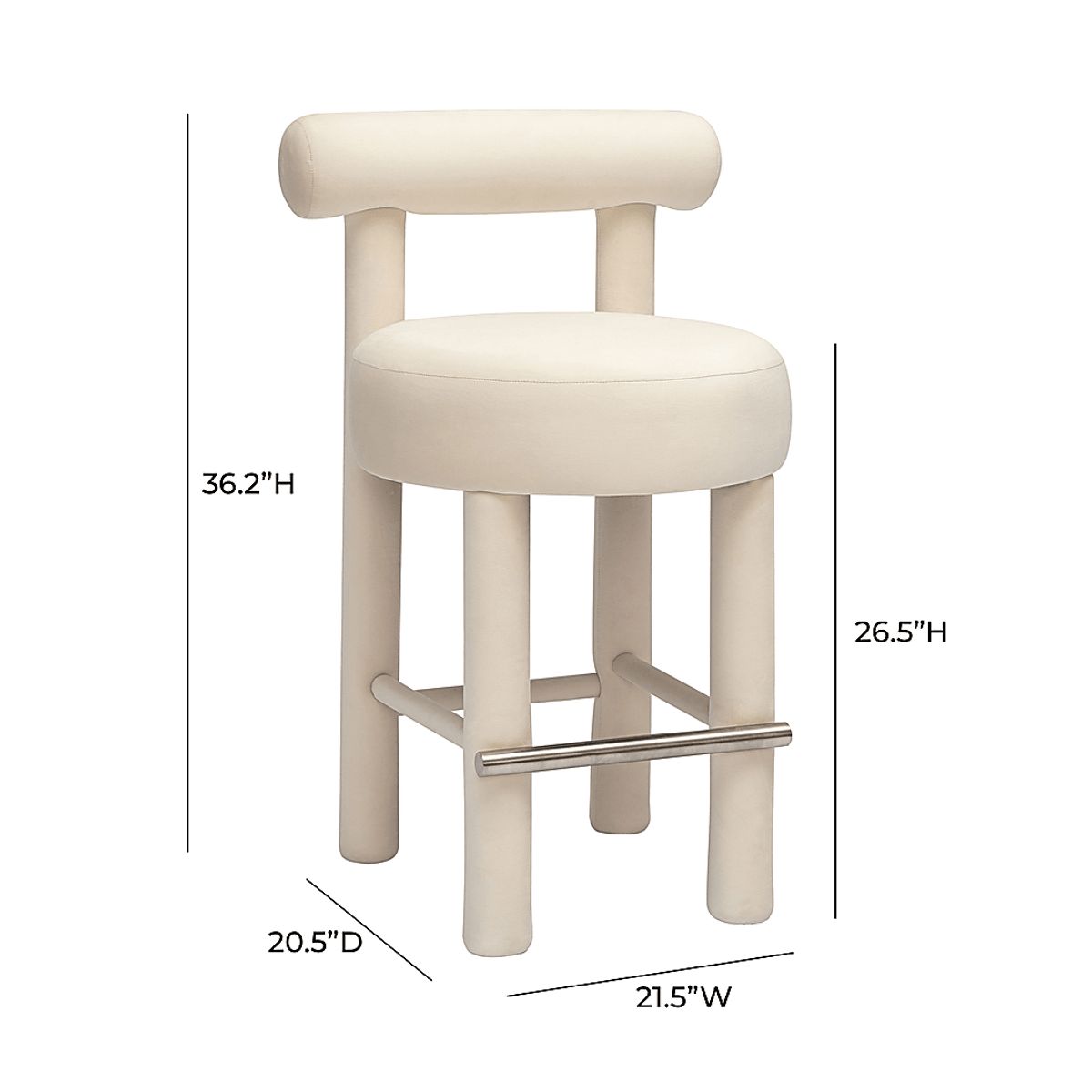 Costigan Cream Beige Polyester Fabric Counter Stool | Rooms to Go