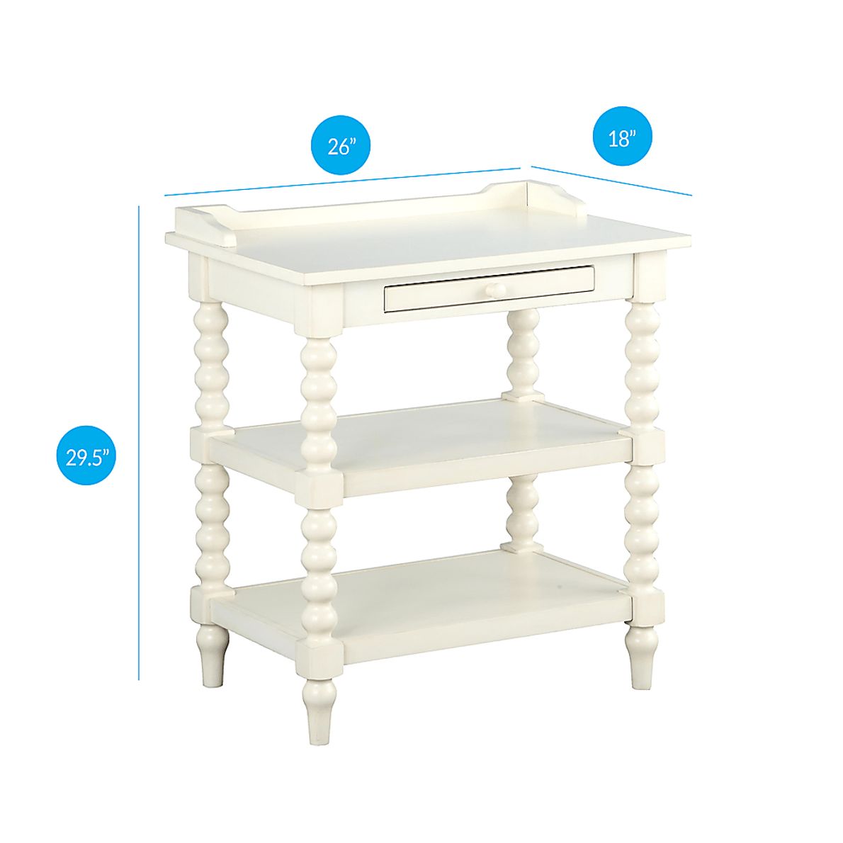 Costine White End Table