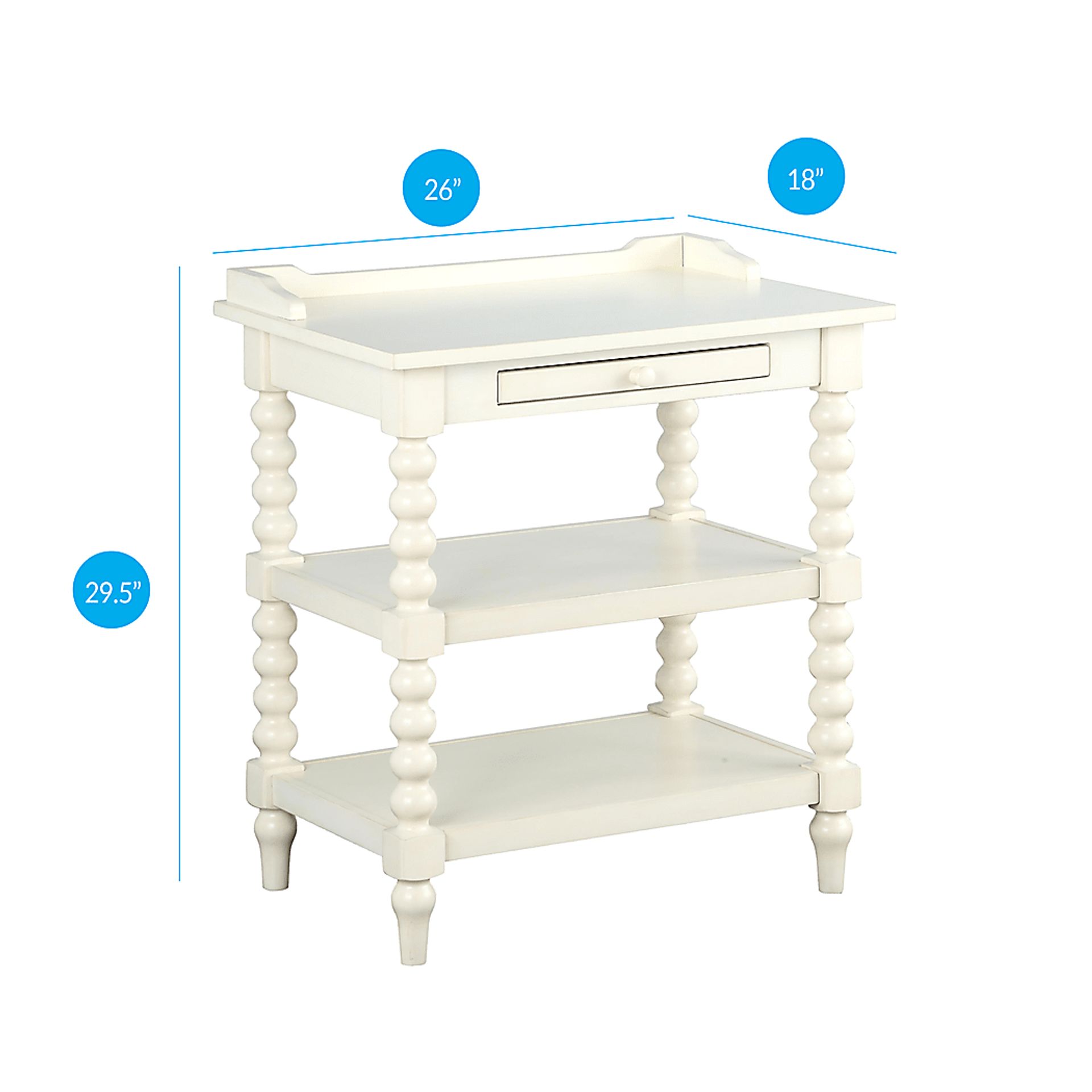 Costine White End Table - Image 9