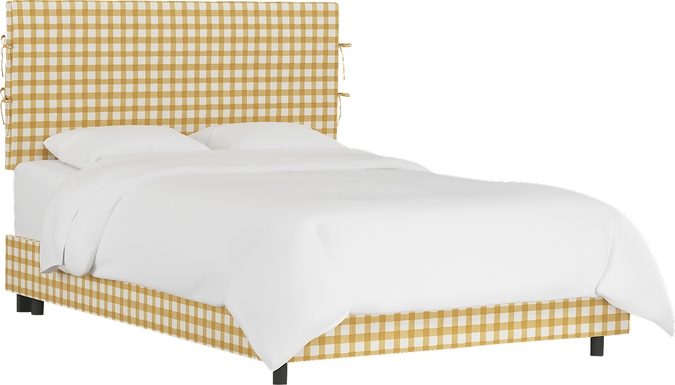 Cottage Charm Yellow Queen Upholstered Bed