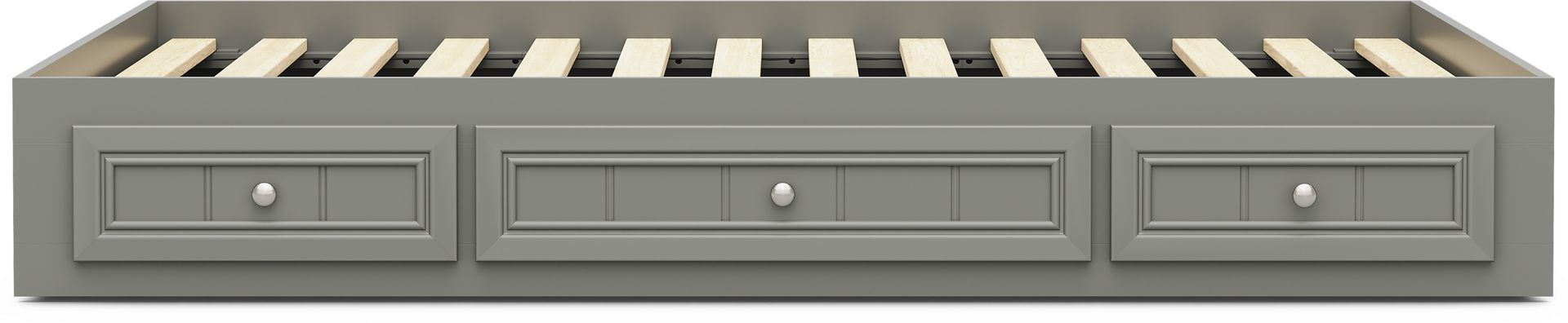 Kids Cottage Colors 2.0 Gray Full Platform Bed with 3 Storage Drawers - Image 2