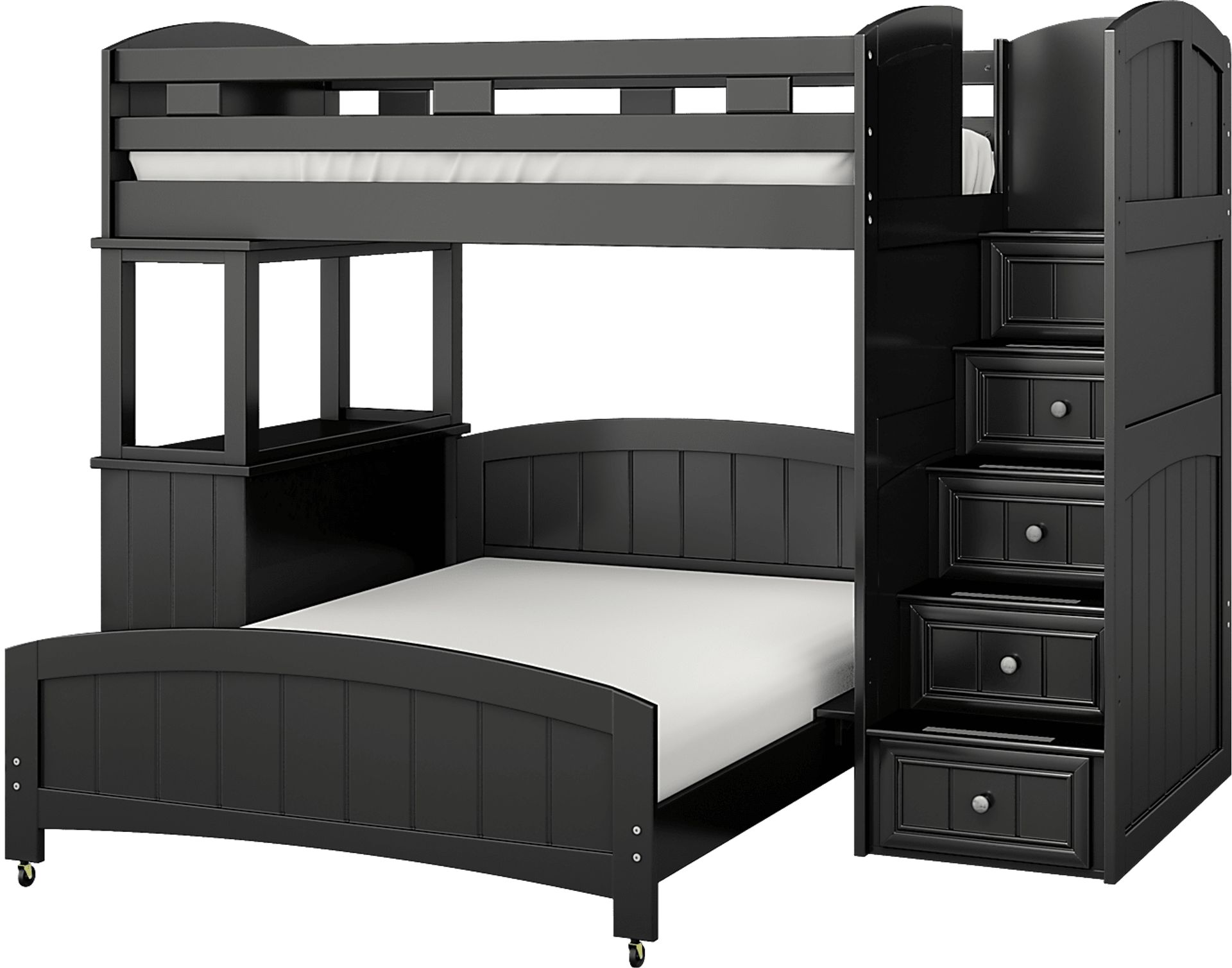 Kids Cottage Colors Black Twin/Full Step Bunk with Dresser - Image 1