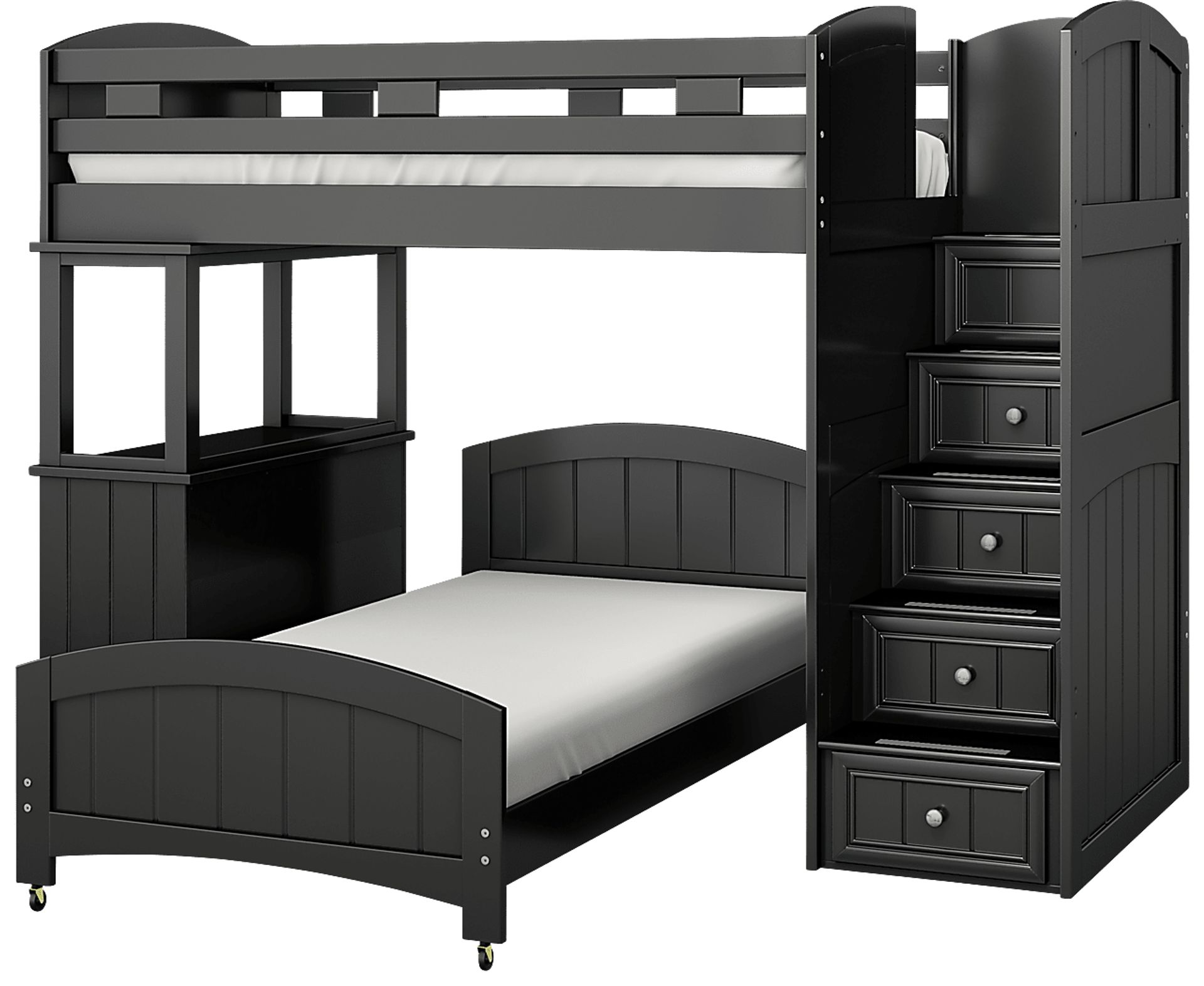Kids Cottage Colors Black Twin/Twin Step Bunk with Dresser - Image 1