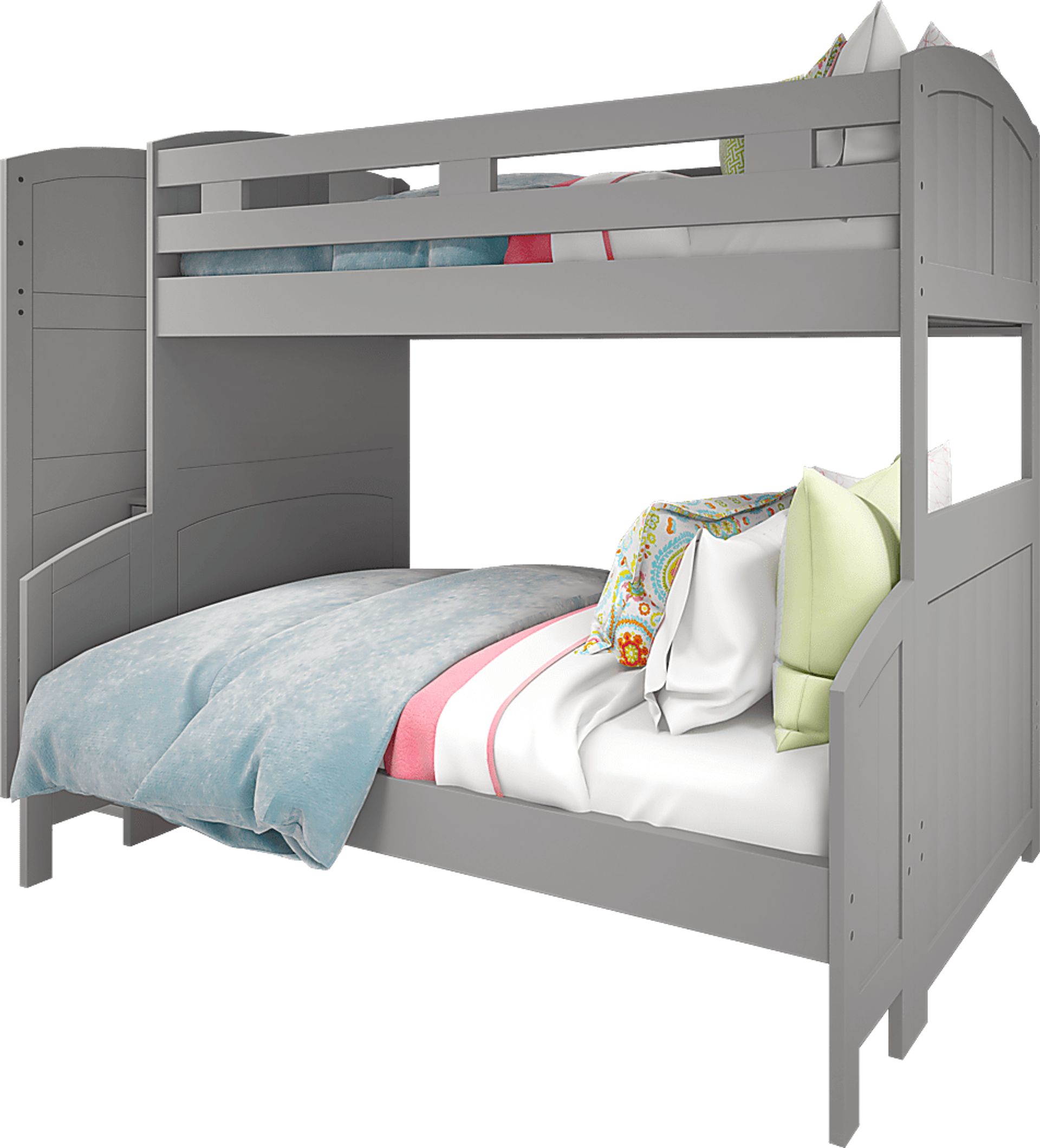 Kids Cottage Colors Gray Twin/Full Step Bunk - Image 4