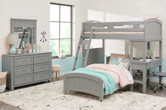 Teenage girl loft deals bed with desk