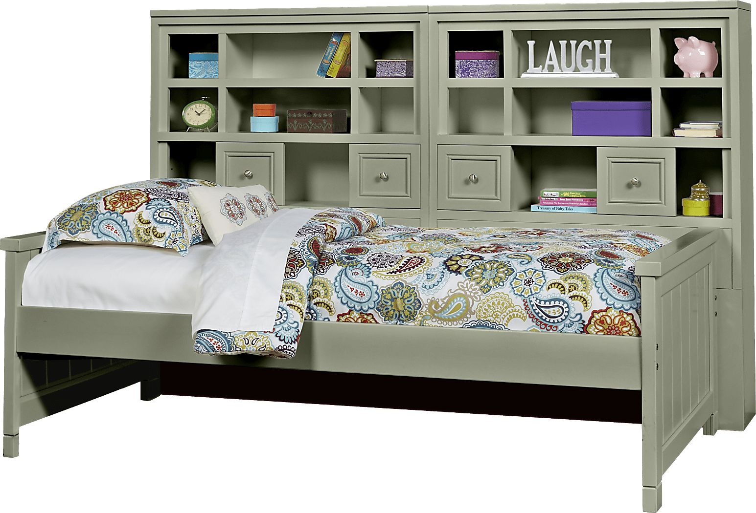 Cottage Colors Green 5 Pc Full Bookcase Daybed Rooms To Go