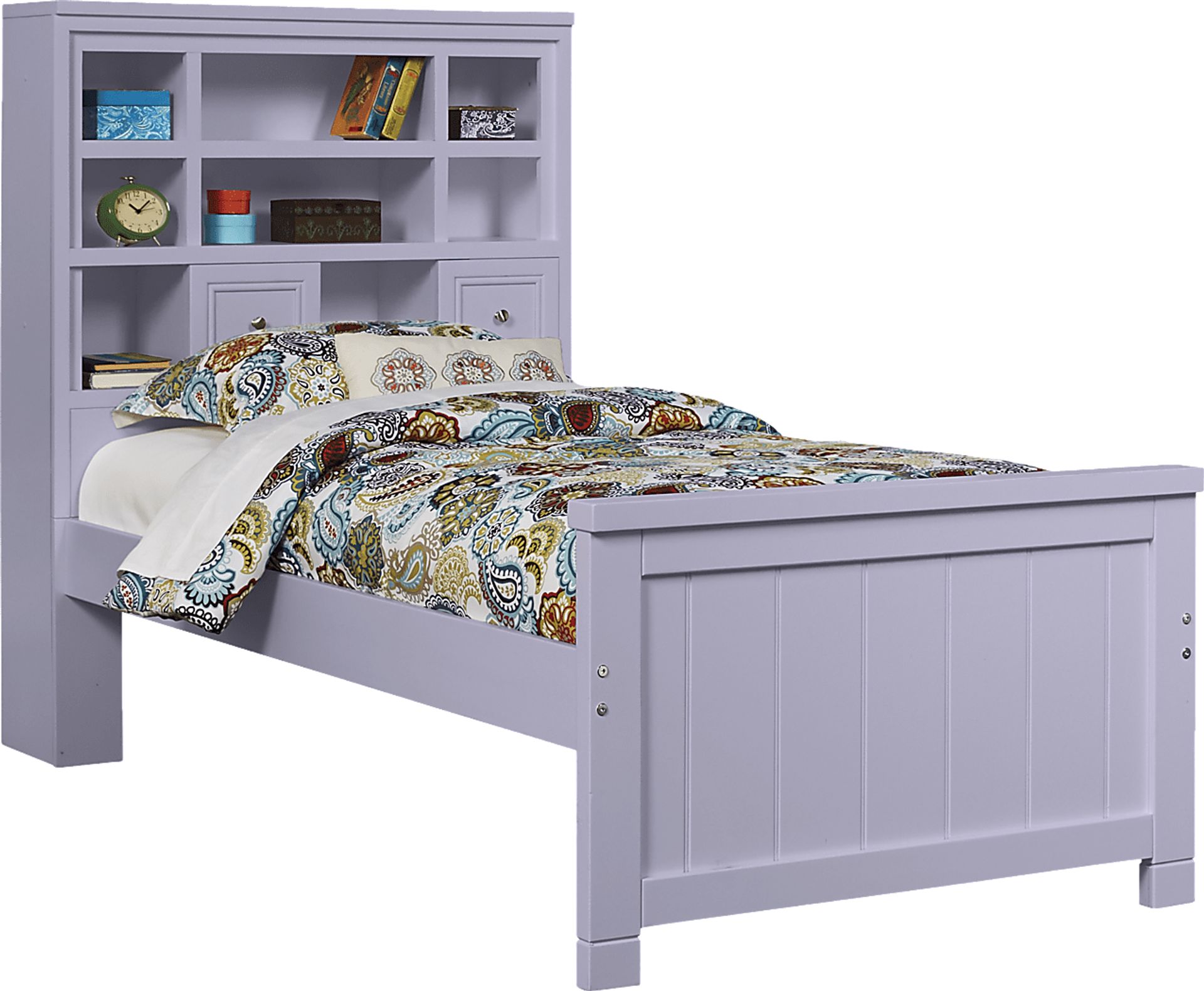 Cottage Colors Lavender 3 Pc Twin Bookcase Bed - Image 1