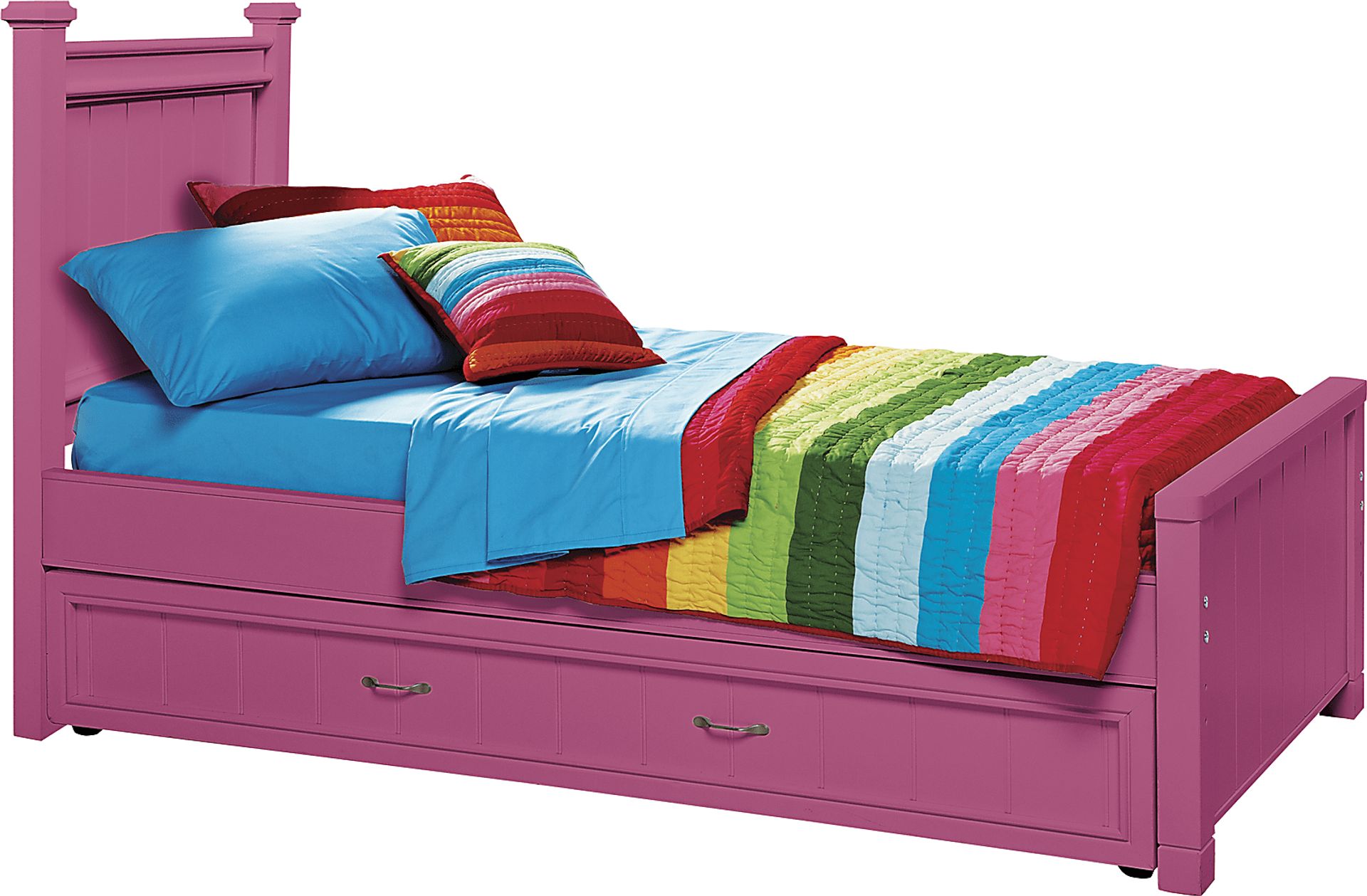 Cottage Colors Raspberry 3 Pc Twin Panel Bed - Image 1
