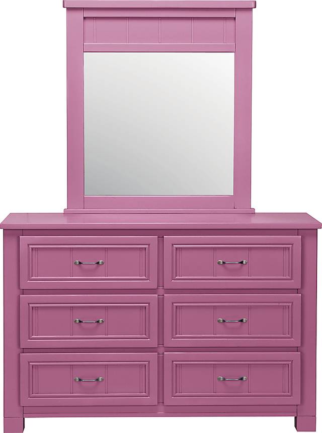 Cottage Colors Raspberry Dresser Mirror Set - Thumbnail - Image 1