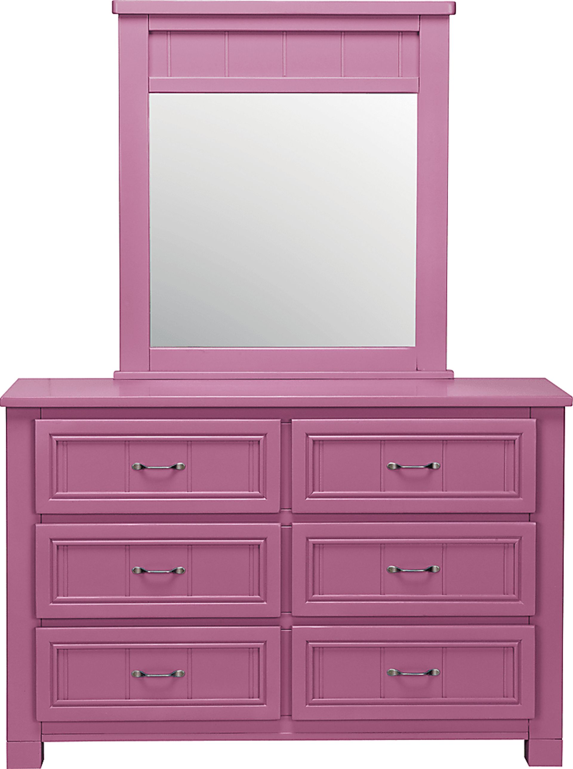 Cottage Colors Raspberry Dresser Mirror Set - Image 1