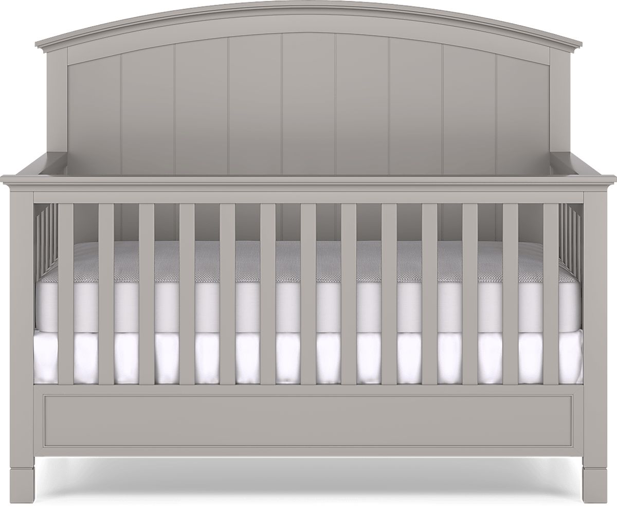 Cottage Colors 4 Pc Gray Bedroom Set With Crib, Toddler Rail