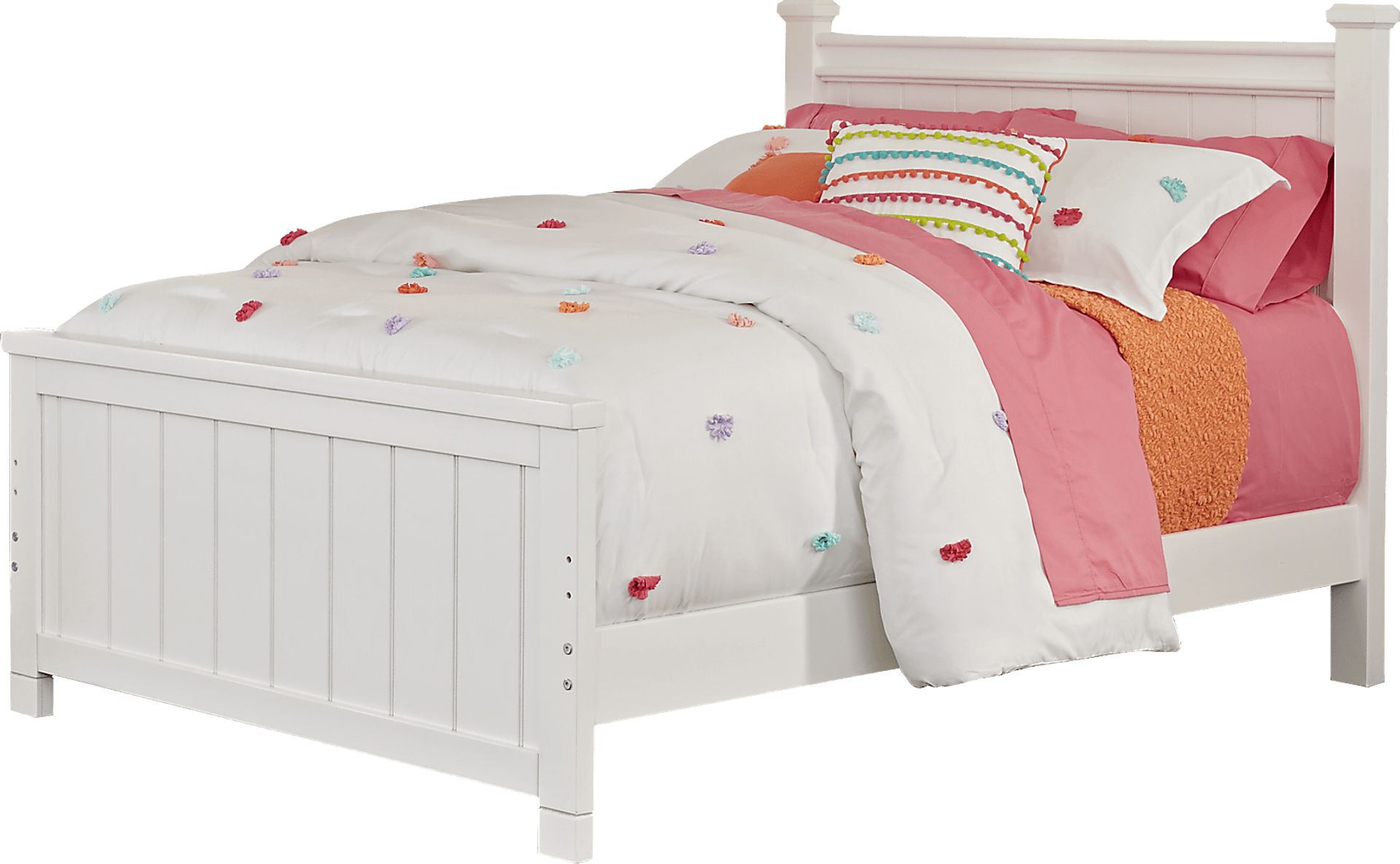 Kids Cottage Colors White 3 Pc Full Panel Bed - Image 1