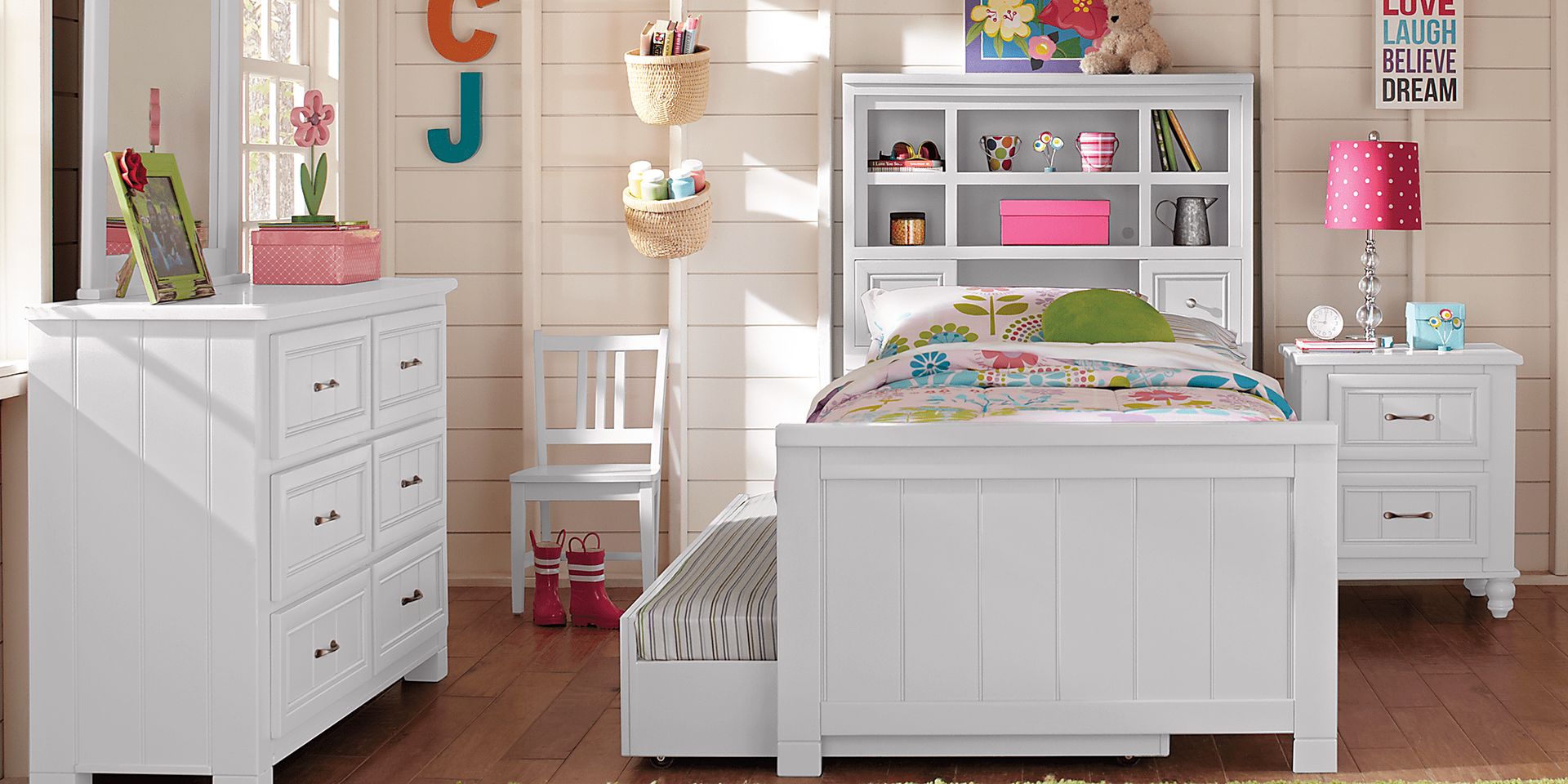 Cottage Colors White 5 Pc Full Bookcase Bedroom - Image 1