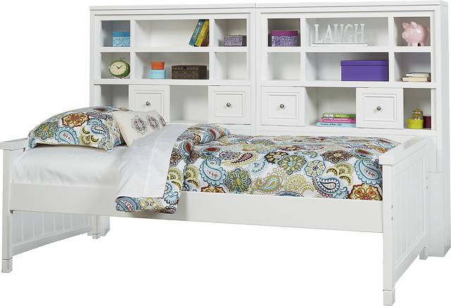 Cottage Colors White 5 Pc Full Bookcase Wall Bed - Thumbnail - Image 1
