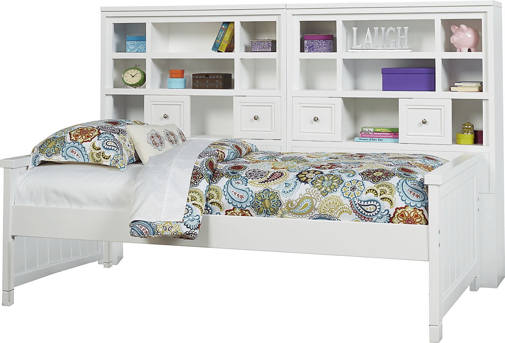 Cottage Colors White 5 Pc Full Bookcase Wall Bed - Image 1