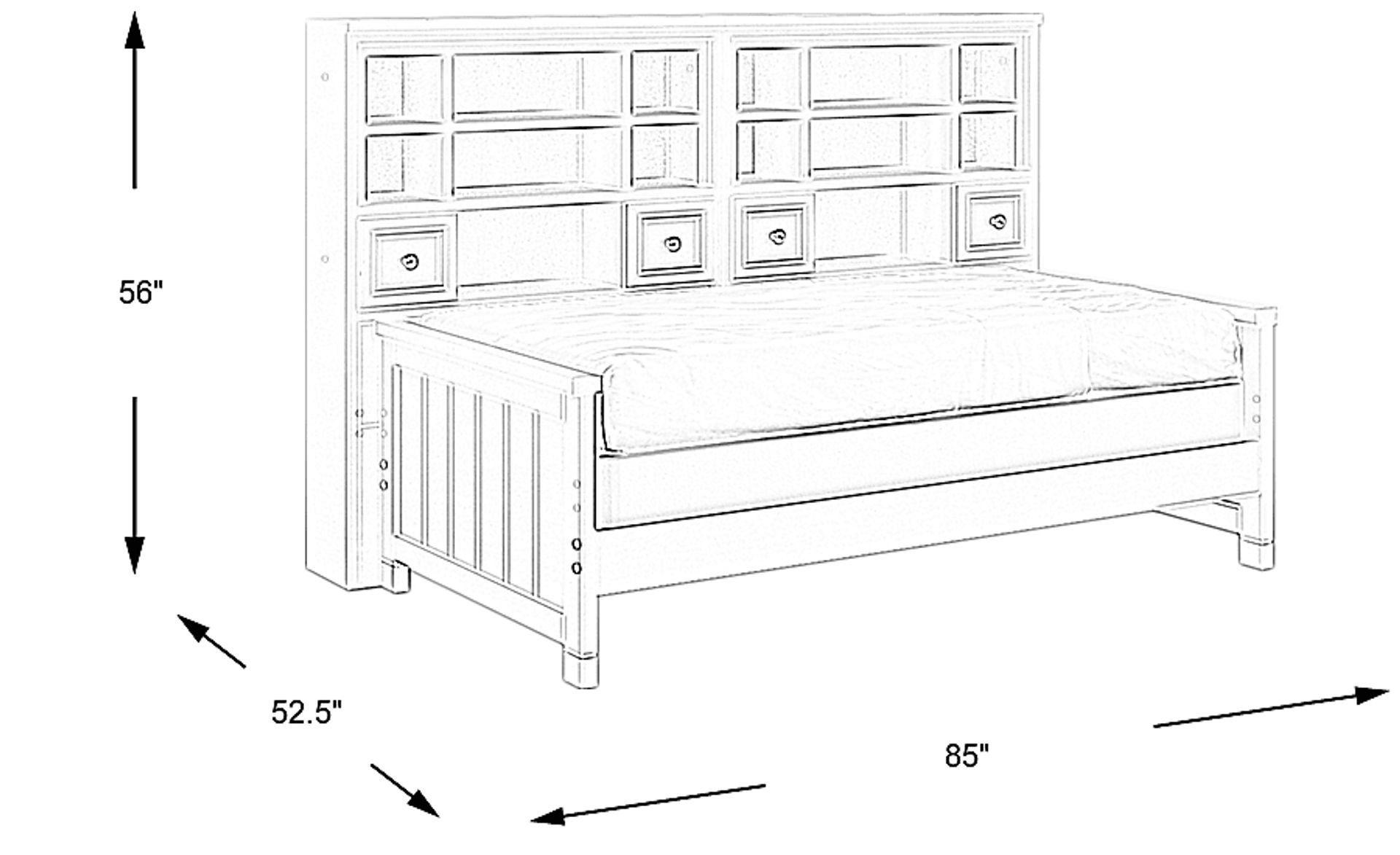 Dimension Image. Please refer to the Dimension Tab on this page for dimension details.