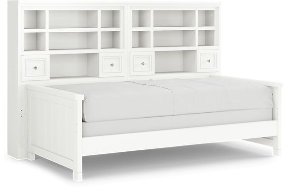 Kids Cottage Colors White 5 Pc Twin Bookcase Wall Bed
