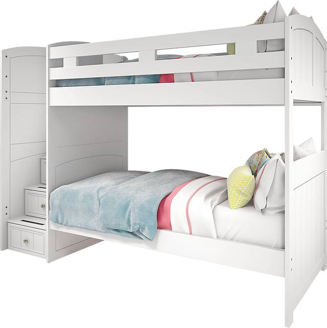 Kids Cottage Colors White Twin/Twin Step Bunk Bed - Thumbnail - Image 3