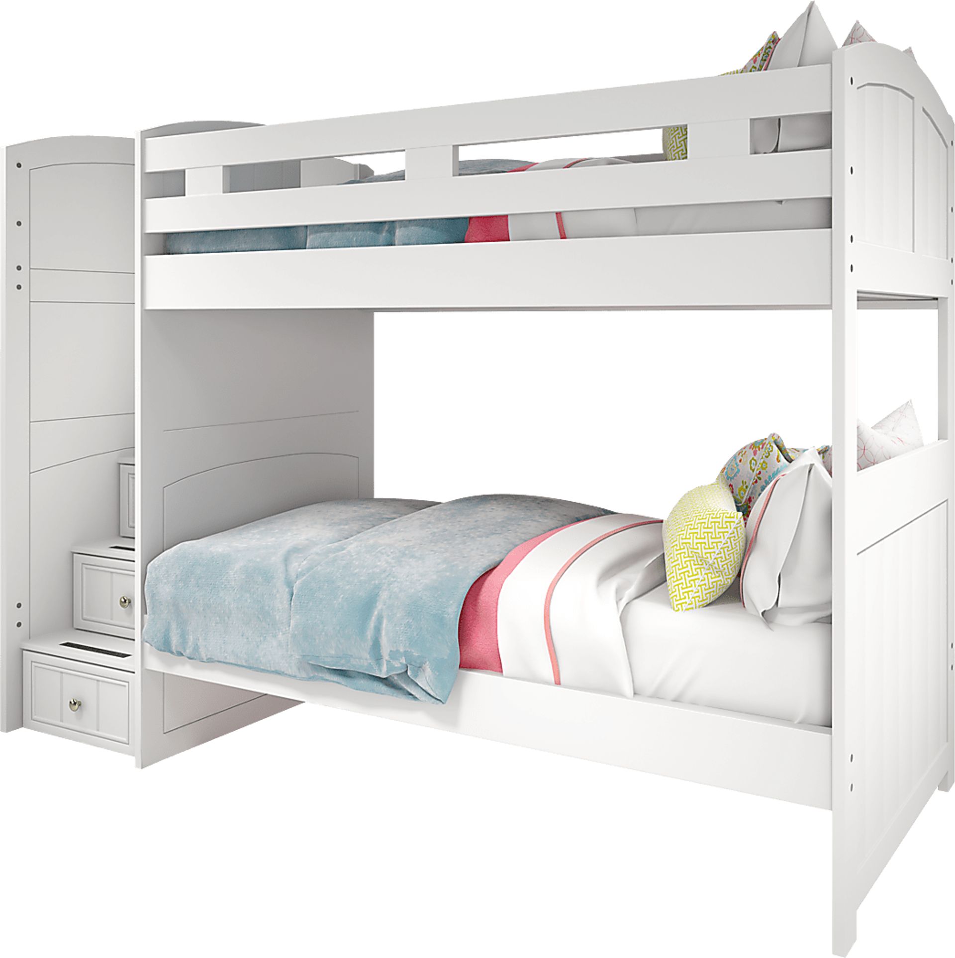 Kids Cottage Colors White Twin/Twin Step Bunk Bed - Image 3